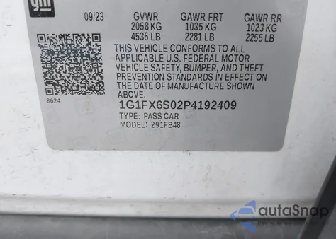 2023 Chevrolet Bolt Ev Fwd 2Lt z USA, uszkodzony, nr VIN 1G1FX6S02P4192409